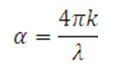 Absorption coefficient formula