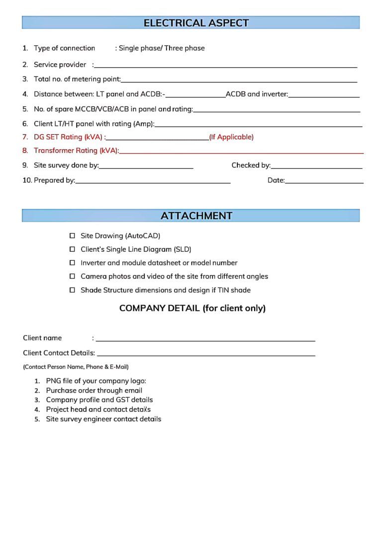  site survey form 