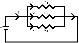 A circuit diagram showing series connection