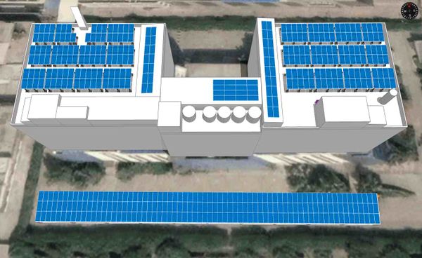 How HomeScape has presented their unique carport cum roof-mounted SPV plant design to Fujitsu?